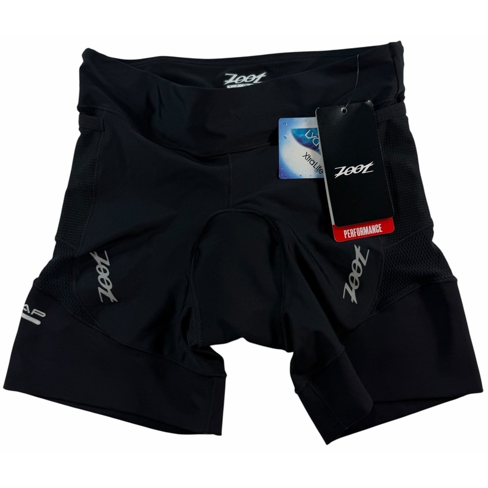 Zoot Active Tri 6 Inch Short Womens Small Black Triathlon Cycling Padded NWT